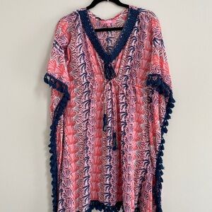 Simply Southern Pink Swim Coverup with Fringe